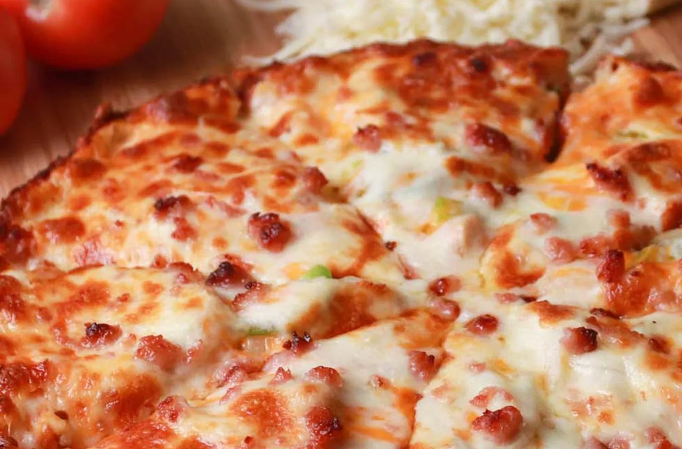 Fresh hand-built pizza from the oven at Monty's Pizza in west Edmonton